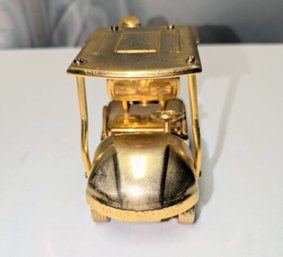 Vintage Golden Golf Cart Model, A Heavy, Believed To Be Gold Plated, Made By GoldenGolf