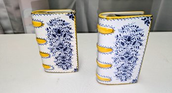 Pair Of Metropolitan Museum Of Art Ceramic Flask Books -(missing Corks)