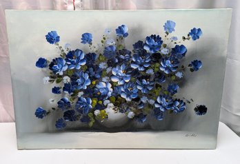 Stunning, Unframed, Signed Giddy, Oil On Canvas Floral Still Life Painting