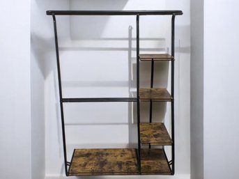Rustic Freestanding 2 Rod Open Closet With Shelves