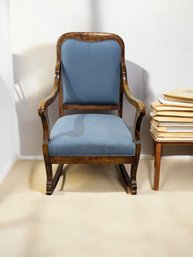 Vintage Blue Upolshered Rocking Chair