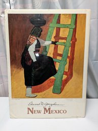 VTG Pencil Signed & Stamped Signature Print, New Mexico Artist Edward R. Gonzales -'Woman Ascending A Ladder'.