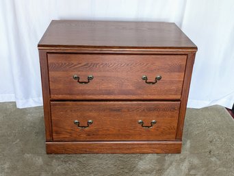 The Custom Shoppe Two Drawer Red Oak Wood Filing Cabinet