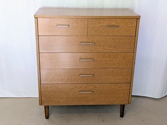 Vintage Thonet Industries, MCM 6 Drawer Walnut Finish High Boy Dresser