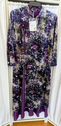 Cheonhong Brand Cheongsam/Qipao Chinese Style Plush Velvet Velour With Purple Lining (made In Korea)