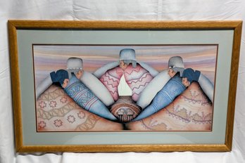 Vintage  1980s Framed And Pencil Signed, Amado Maurilio Pea Jr., Print- 'Una Oferta'