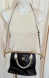 Designer Anne Klein Black And White Shoulder Bag/Purse