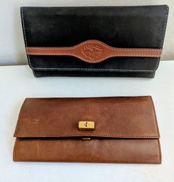 Vintage Carrington Clutch Purse And Russet Brown Leather Clutch Made In Germany