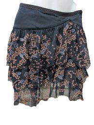 Pretty Catherine Malandrino Asymmetric Floral Ruffle Skirt (Size 2)