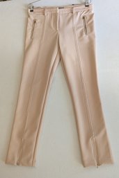 Uterque Couture Front Seam Pants With Pocket And Bottom Slit Zippers
