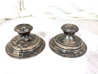 Pair Of Sterling Candle Stick Holders By Boardman