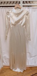 Dress Up Antique (Child Bride) Floor Length Button-Back Formal Ivory Satin Dress (Youth Sized)