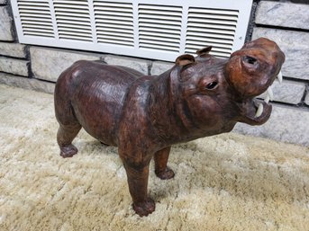 Leather Hippopotamus Statue
