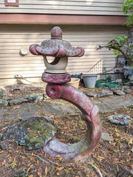 Large Vintage Concrete Chinese Pagoda And Stand