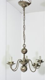 Vintage 4-light Chandelier In A Satin Pewter Finish