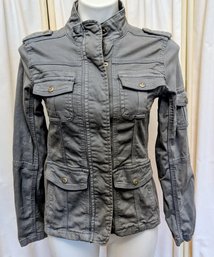 Stylish Gray Jean Jacket By Kensie - Size Small