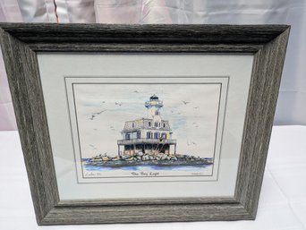 Framed Light House Print - The 'Bug 'Light, Orient, L.I.