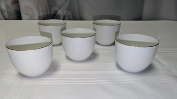 Set Of (5) Porcelain Pierre Balmain, Paris, Tea Cups, Produced By Japanese Ceramics Co.,  Yamaka