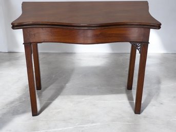 Antique/Vintage Mahogany Serpentine Card/Game Table With A Fold Over Top