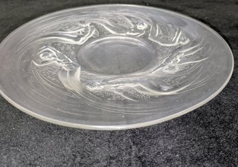 Rene Lalique Plate Ondines. Mythical Figures Decorated Opalescent Glass, Circa 1921 - No Box