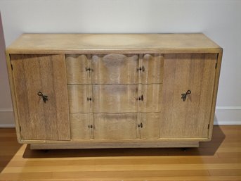 Vintage Stratford House Fine Furniture, N.Y., MCM White Oak Buffet Server