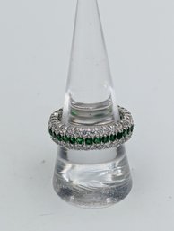 Sterling  Emerald Cubic Zirconia Ring