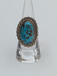 Sterling Turquoise Ring Signed Cortez H