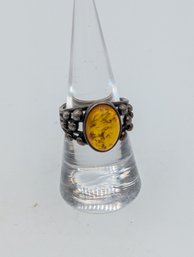 Sterling Amber Ring Size 8