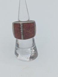 Sterling Coral Ring Size 6