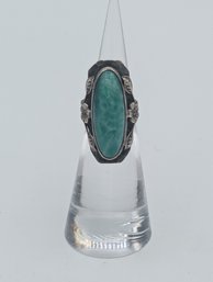 Sterling Peking Glass Ring Size 2.5