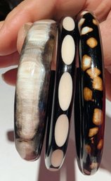 A Trio Of Tribal Bangles (one Is Made Of Horn)