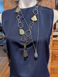 Artisan Pyrite And Sodalite Amulet Necklaces