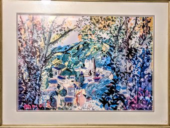 Vibrant Print Nicely Framed And Double Matted, By Well Known French Artist Alexandre Minguet