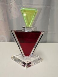 Vintage Shlomi Haziza Abstract Lucite Sculpture In The Shape Of A Decanter Or Perfume Bottle