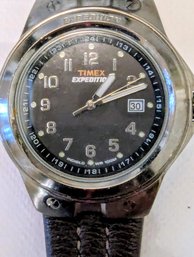 Vintage Timex Expedition Mens Indiglo Polished Gunmetal Watch?