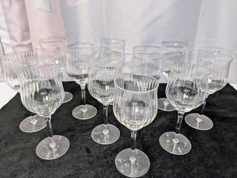 Set Of (12) Luigi Bormioli Canaletto, Italy, Fluted Design White Wine Glasses - 2 Of 2