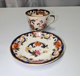 Vintage Mason's China, Mandalay Blue Multicolor Cup & Saucer Set