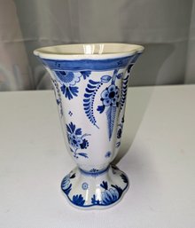 Vintage Royal Delft (De Porceleyne Fles) Hand-painted Vase.