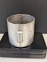 Heavy Polished Silver Brushed Tone Bangle/Bracelet