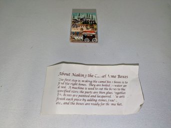 Vintage Hand Painted Authentic Camel Bone Colorful Trinket Box