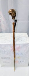 Vintage Carved Resin Eagle Head Bamboo & Acrylic Shoe Horn