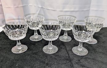 Set Of (6) Villeroy & Boch, Vintage Cut Crystal Champagne Coupe Cocktail Glass