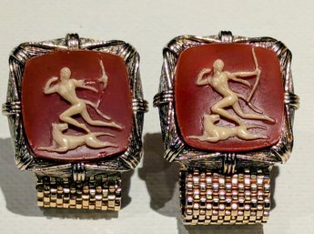 Vintage Intaglio Archer Cameo Cuff Links