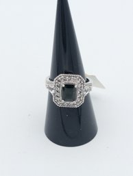 Sterling Green Diopside Ring