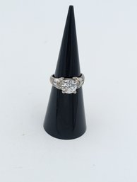 Sterling Clear Stone Ring Size 6