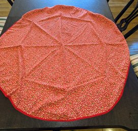 Vintage Round Red & Yellow Floral Print Table Top Cover