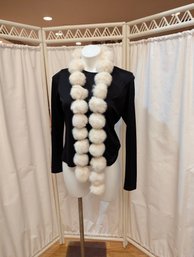 Fabulous 100% Rabbit Fur Pom Pom Scarf