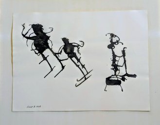 Signed Original Painting By Robert B. Hale India Ink Fine Art