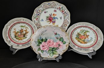 Vintage Victorian Courtship Painting Lot Plates