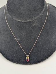 Sterling Opal Rhodolite Necklace